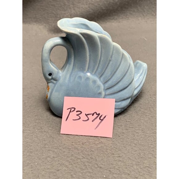 Vintage Blue Swan Ceramic Planter Figurine Small Decorative Vase Pot By Shawnee - Picture 9 of 9